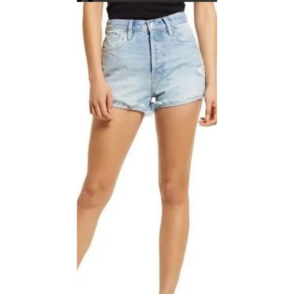 $78 NWT Free People Fox Trott Denim Jean Shorts Distressed Cut-Off Sz 31
